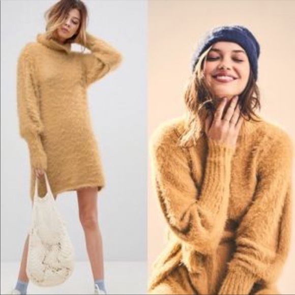 Free People Dresses & Skirts - 💜FP Trendy Fuzzy Lavender Sweater Dress👢